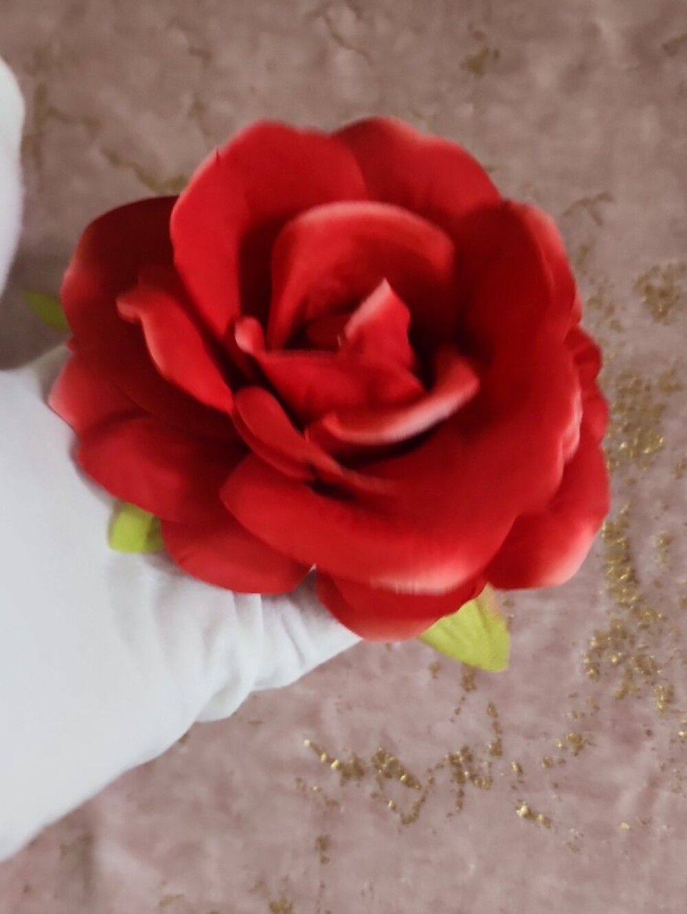 HAIR CLIP | Red Floral Hair Clip Scrunchie - Picture 8 of 13